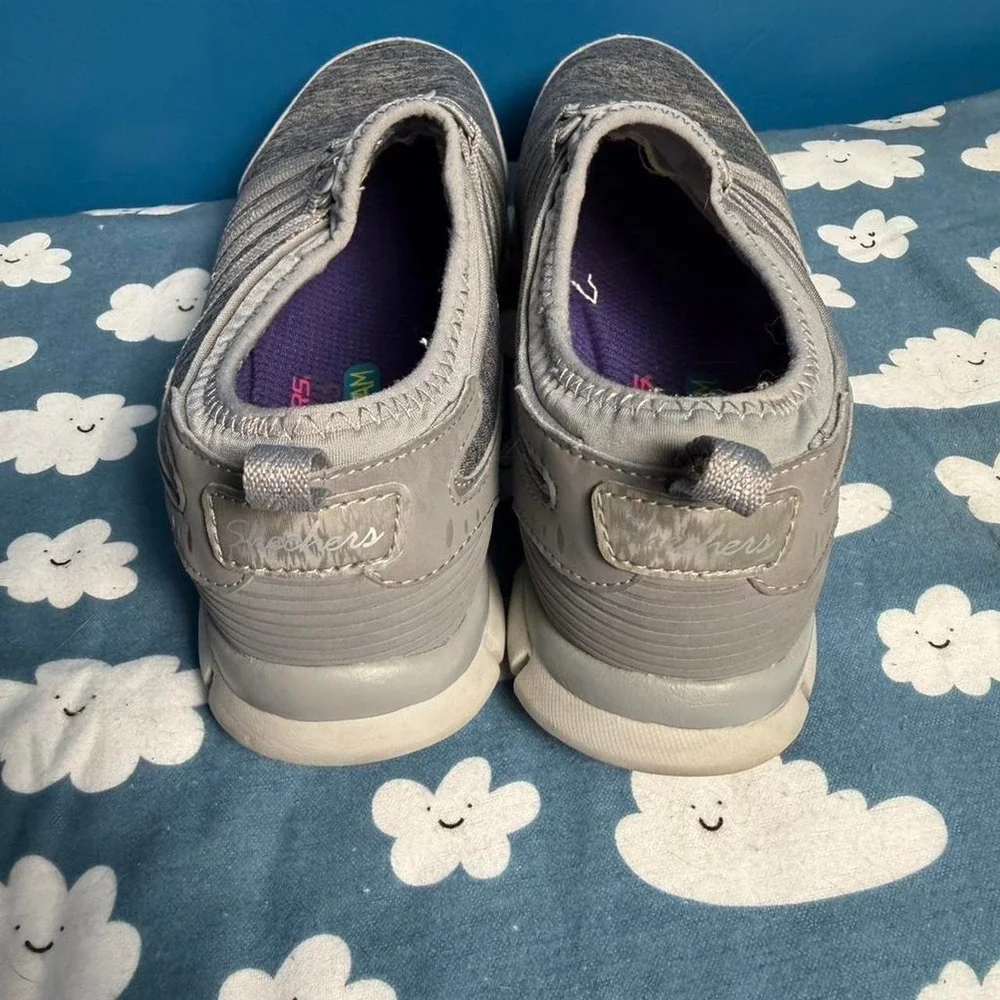 Skechers Air Cooled Memory Foam Gray Slip On Walking Shoes Size 7